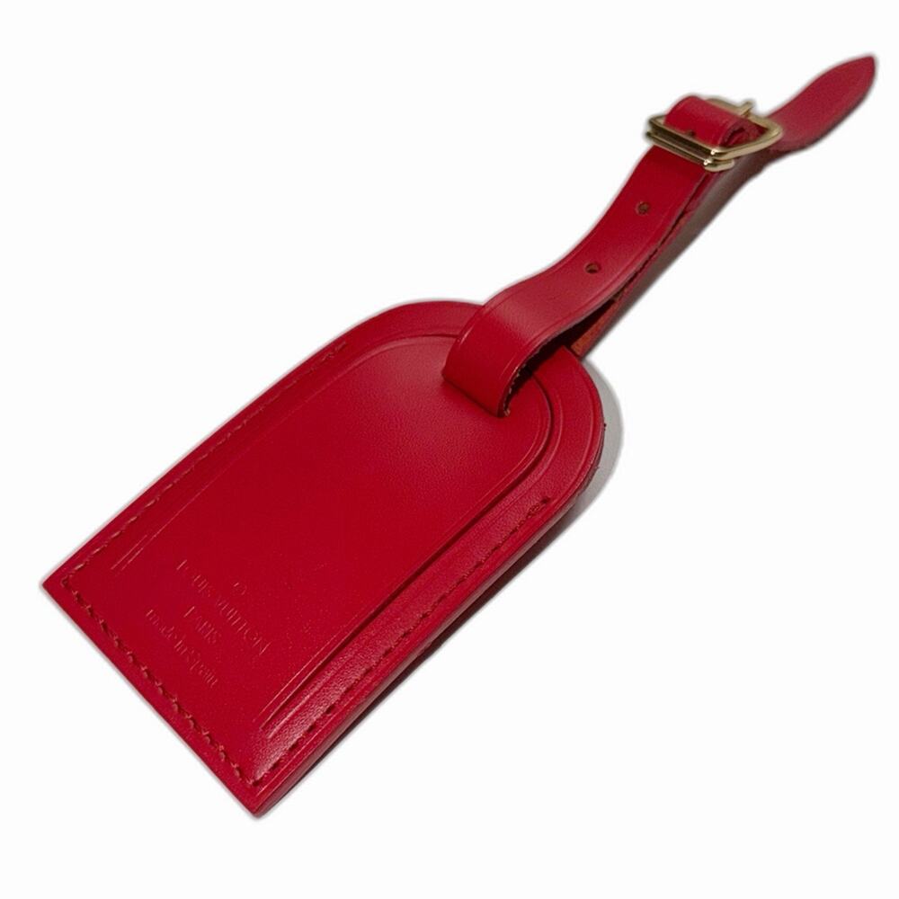 Louis Vuitton PARIS Red Name Tag Made in Spain Gold-tone Calfskin UEC